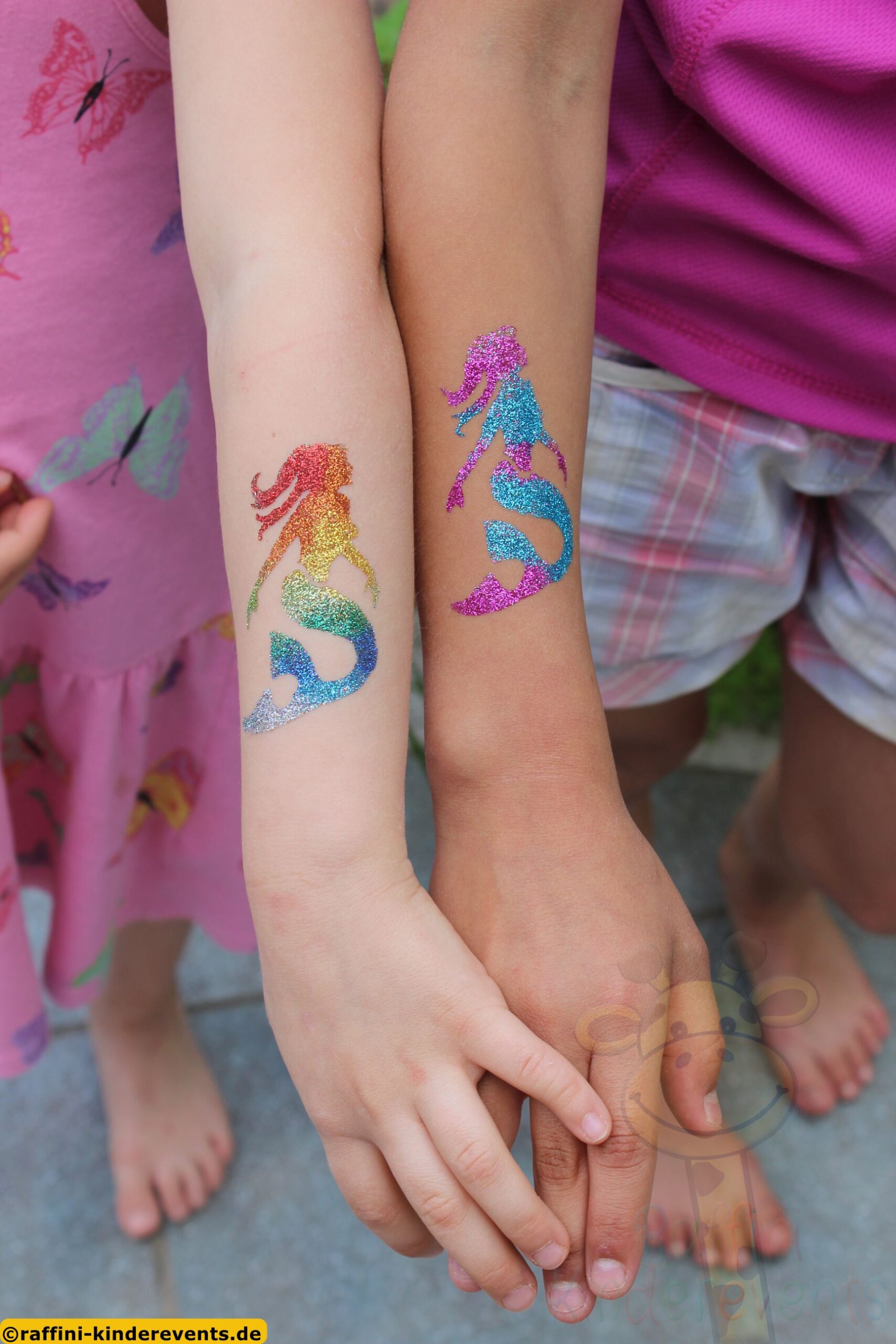 Glitzer Tattoos Meerjungfrauen Party.