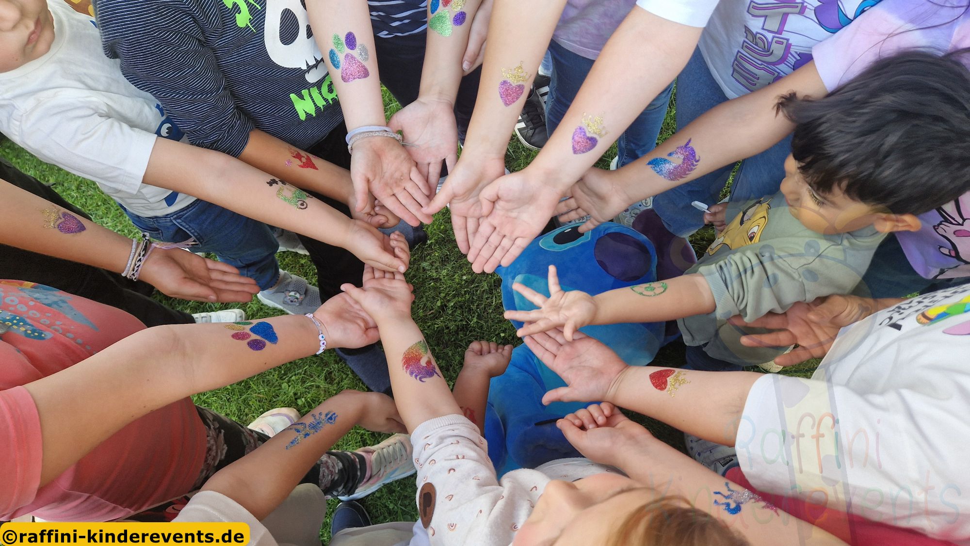 Glitzer tattoos Kindergrburtstag Rhein-Neckar